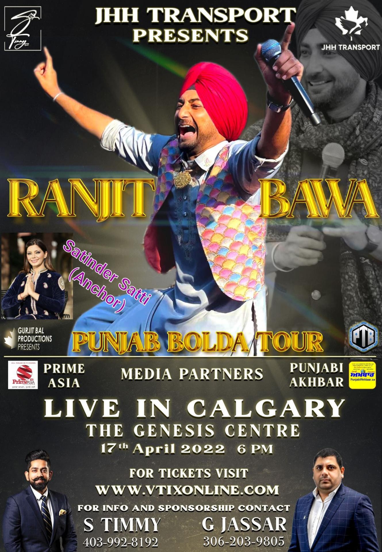 RANJIT BAWA PUNJAB BOLDA TOUR (CALGARY)