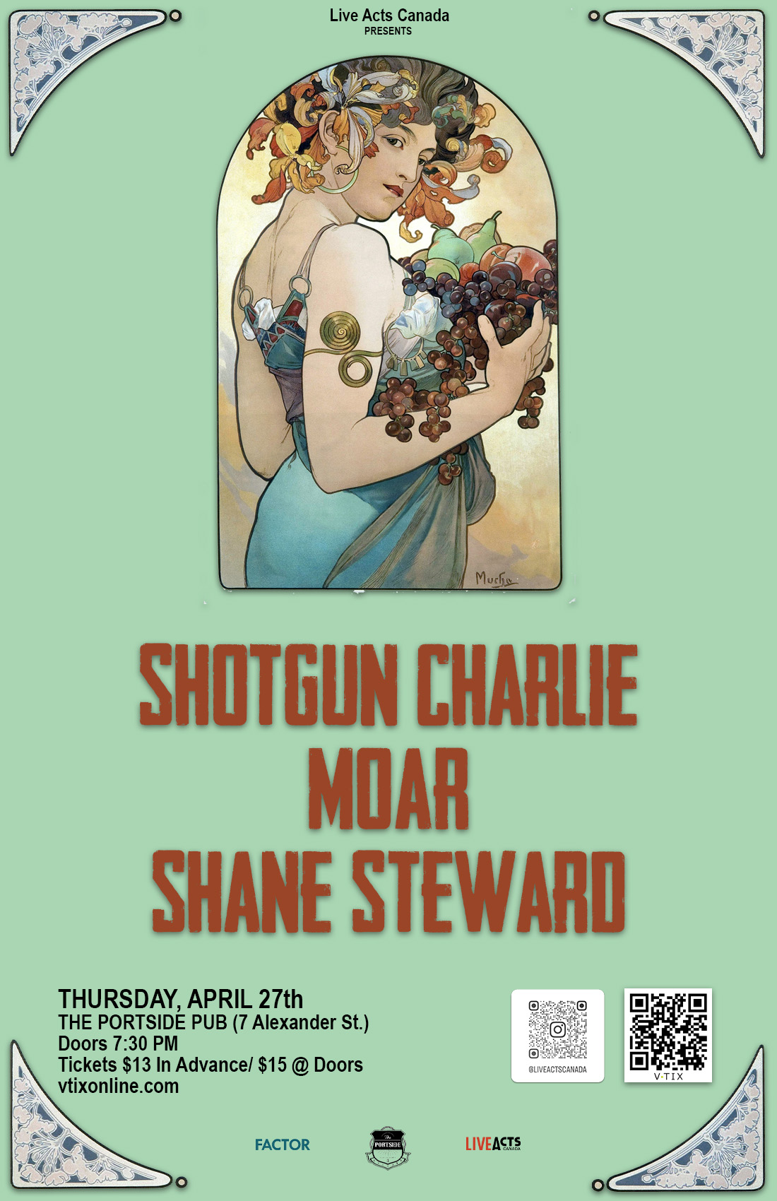 Shotgun Charlie With Special Guests, MOAR, and Shane Steward