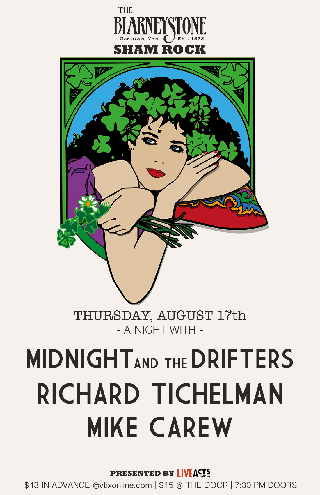 Midnight and the Drifters with Special Guests Richard Tichelman and Mike Carew