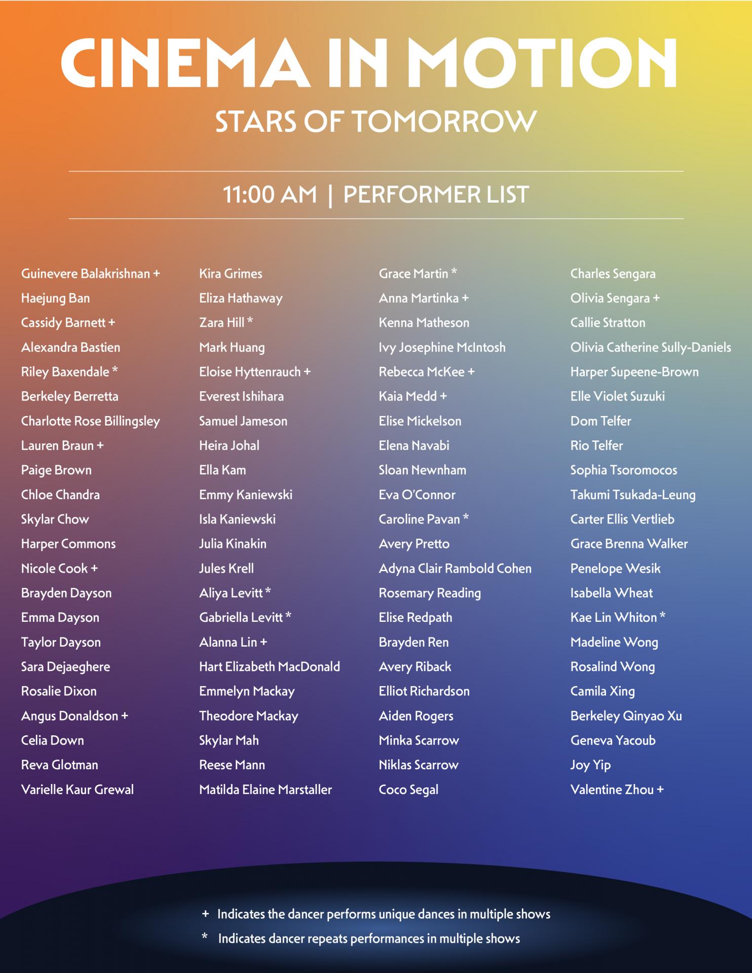 Stars of Tomorrow: Cinema in Motion (Morning Show)