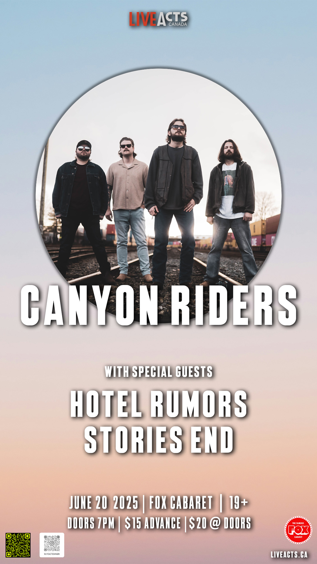 Canyon Riders w/ Hotel Rumours, Stories End