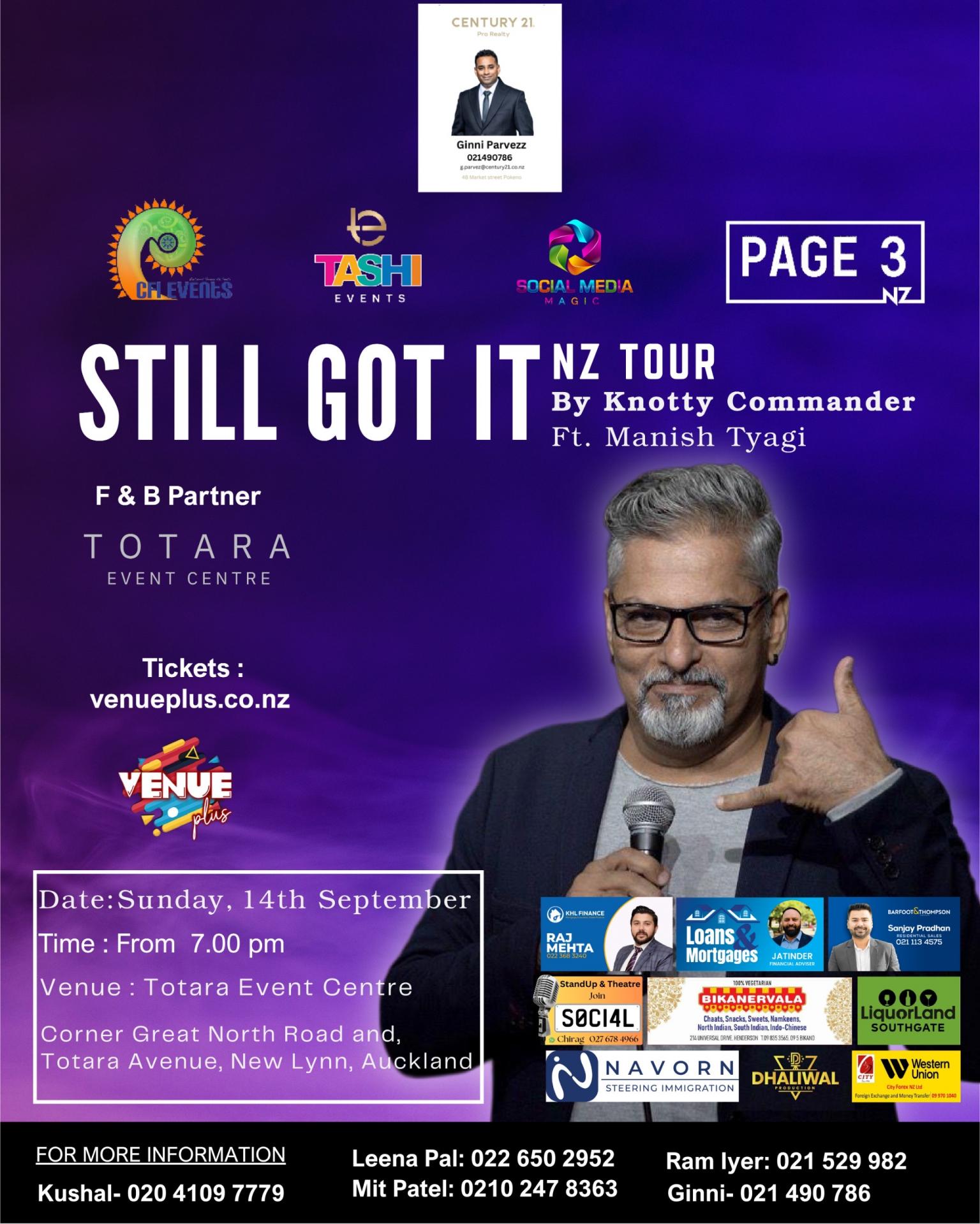 The Knotty Commander, Manish Tyagi, is bringing his witty humor live to Auckland!