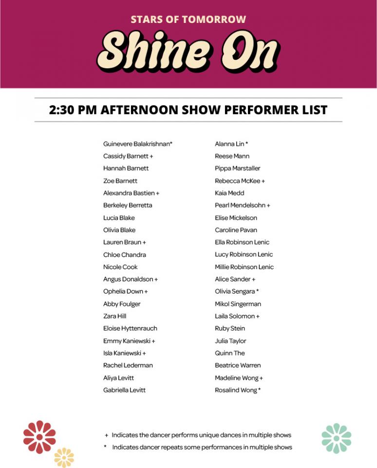 Stars of Tomorrow: Shine On (Afternoon Show)