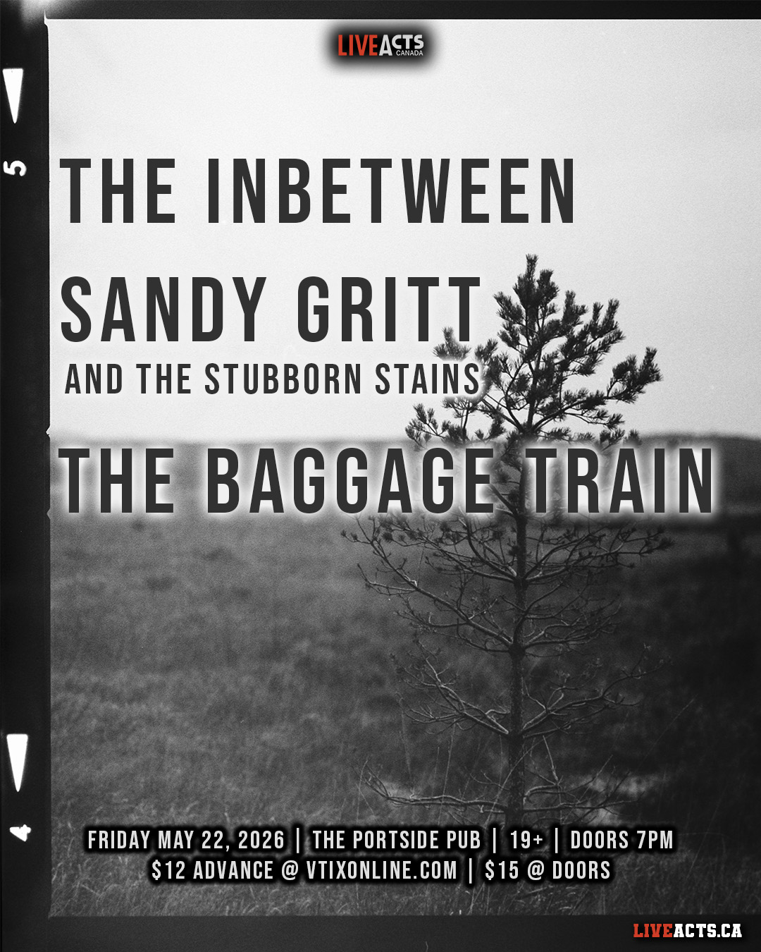 The Inbetween w/ Sandy Gritt and the Stubborn Stains, The Baggage Train